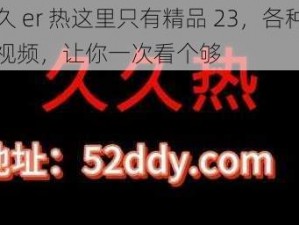 久久 er 热这里只有精品 23，各种热门视频，让你一次看个够