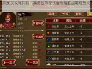 同人圣三国蜀汉传第20关攻略详解：英勇智取秘技全攻略超越蜀境战火突破关键战胜秘籍分享