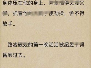 耽美小说肉：一场惊心动魄的男男爱恋，充满了极致的肉欲与情感纠葛