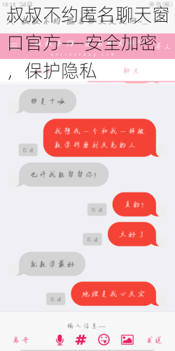 叔叔不约匿名聊天窗口官方——安全加密，保护隐私