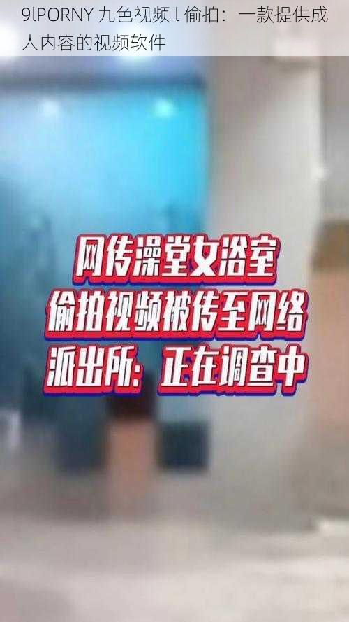 9lPORNY 九色视频 l 偷拍：一款提供成人内容的视频软件