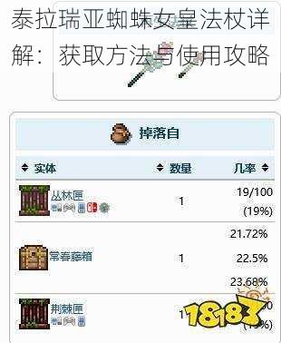 泰拉瑞亚蜘蛛女皇法杖详解：获取方法与使用攻略