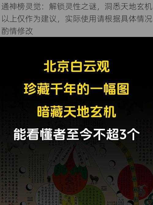 通神榜灵觉：解锁灵性之谜，洞悉天地玄机以上仅作为建议，实际使用请根据具体情况酌情修改