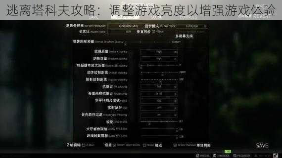 逃离塔科夫攻略：调整游戏亮度以增强游戏体验