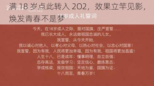 满 18 岁点此转入 2O2，效果立竿见影，焕发青春不是梦