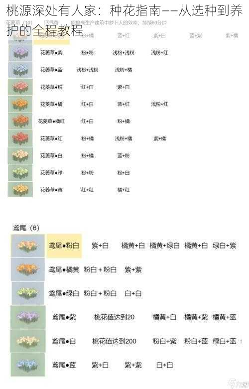 桃源深处有人家：种花指南——从选种到养护的全程教程