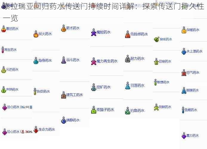 泰拉瑞亚回归药水传送门持续时间详解：探索传送门持久性一览