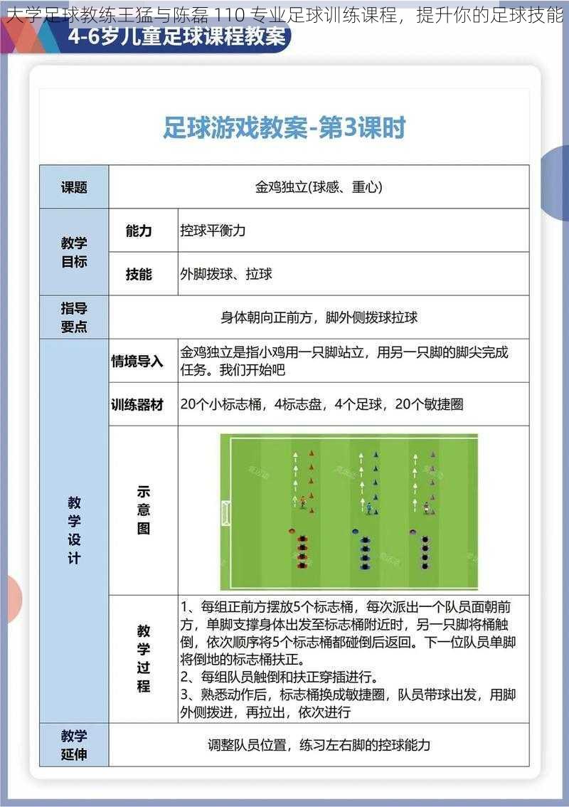 大学足球教练王猛与陈磊 110 专业足球训练课程，提升你的足球技能